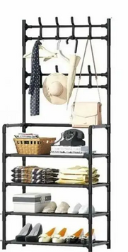 Вішалка для одягу New simple floor clothes rack size 60X29.5X151 см Чорна 0003 фото