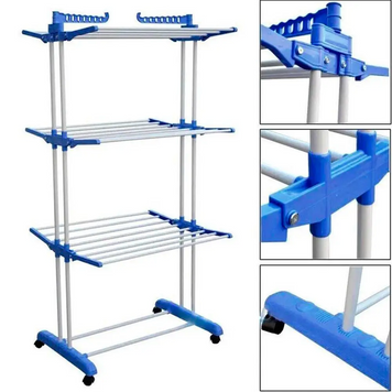 Багатоярусна сушарка для білизни GARMENT RACK WITH WHEELS E-56789098 фото