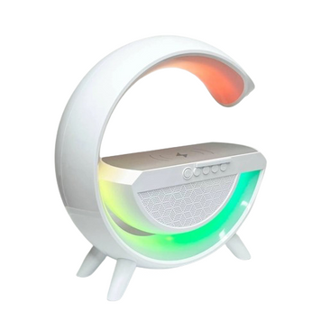 Настільна смарт лампа-нічник/розумний світильник G-Smart RGB 15W Light Sound Machine з бездротовою зарядкою та Bluetooth-колонкою 3W lampaСunaaa-7214 фото